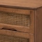 Baxton Studio Rina MidCentury Modern Ash Walnut Finished Wood 3Piece Full Size Bedroom Set with Synthetic Rattan 223-9812-9813-11298-ZORO - alternate 10